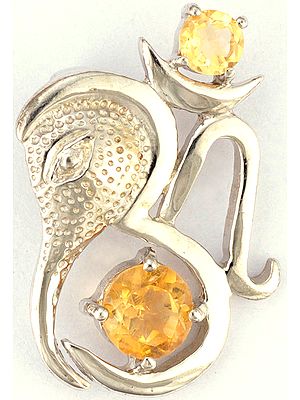 Faceted Citrine Ganesha Om (AUM) Pendant