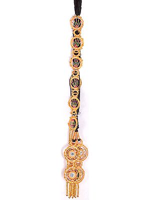 Golden Hair-braid Ornament (Choti) - Paranda with Mirrors