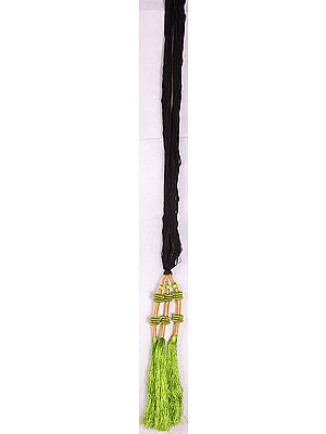 Black and Green Hair-braid Ornament (Choti) - Paranda