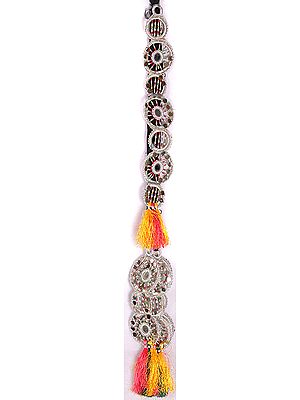 Wheel Hair-braid Ornament (Choti) - Paranda with Multi-color Beads and Tassel