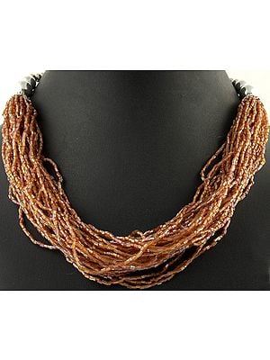 Brown Glass Seed Necklace | Unique Designs Indian Necklaces