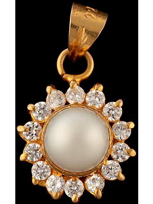Pearl Pendant with CZ