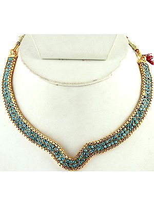 Blue Cut Glass Necklace