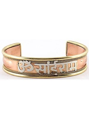 OM Sai Ram Copper Alloy Bracelet