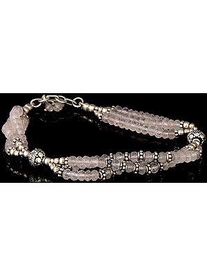 Faceted Rose Quartz Beaded Bracelet