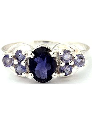 Faceted Iolite  Ring