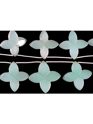 Blue Chalcedony Carved Flowers
