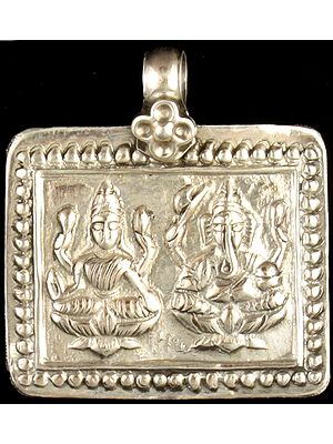 Sterling Lakshmi and Ganesha Pendant