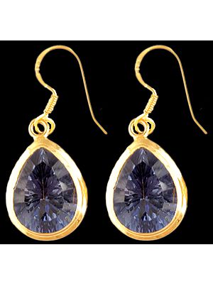 Faceted Mystic Topaz Gold Plated Earrings