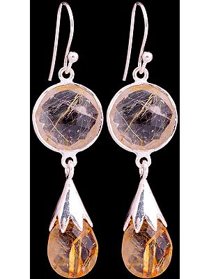 Faceted Rutilated Quartz Earrings