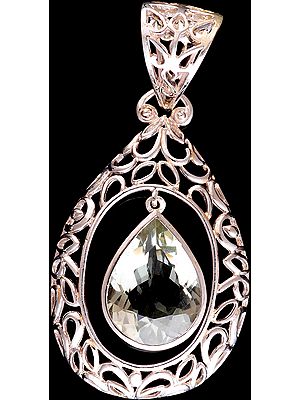 Faceted Green Amethyst Pendant