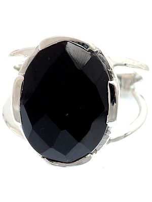 Faceted Black Onyx Ring