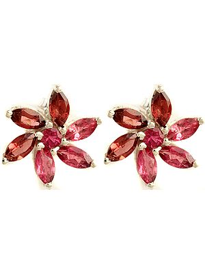 Faceted Pink Tourmaline Post Earrings