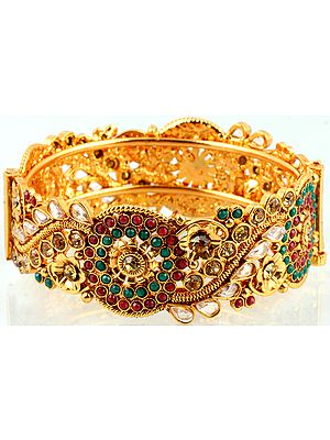 Faux Ruby and Emerald Kangan bracelet