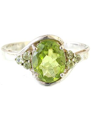 Faceted Peridot Ring