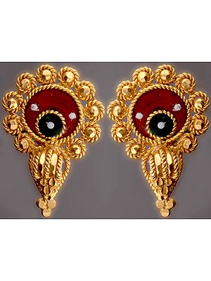 Meenakari Tops with Knotted Rope (Earrings)