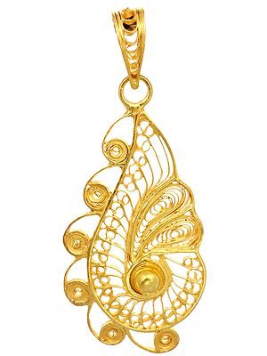 Sterling Gold Plated Filigree Pendant