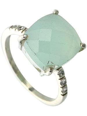 Faceted Peru Chalcedony Ring