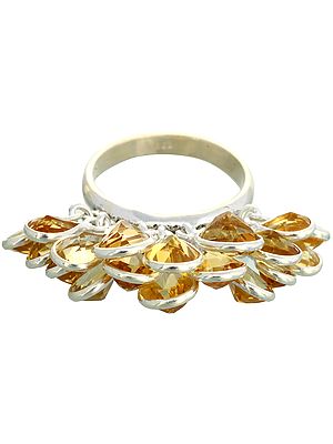 Faceted Citrine Bunch Ring