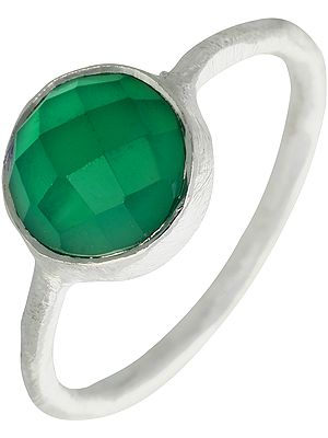 Faceted Green Onyx Ring