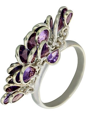 Faceted Amethyst Bunch Ring