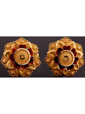 Meenakari Karnaphul (Flower Shaped Earrings)