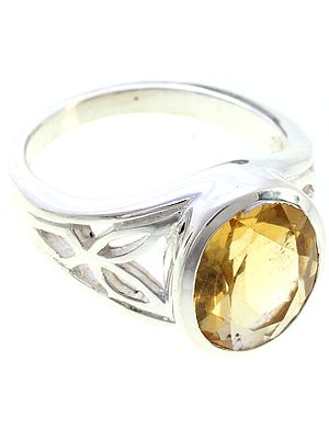 Faceted Lemon Topaz Ring