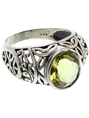 Faceted Lemon Topaz Ring