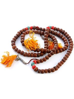 Sacred Buddhist Mala (Rosary) of 108 Beads for Chanting with Bell and Dorje