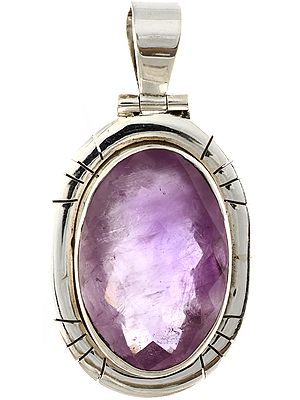 Faceted Amethyst Oval Pendant
