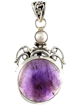 Amethyst and Pearl Pendant