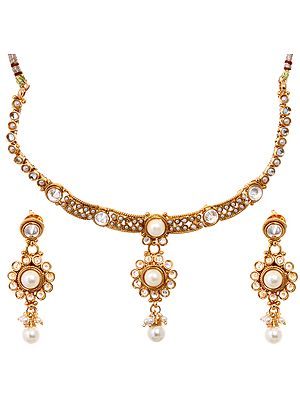 Faux Pearl Necklace Set