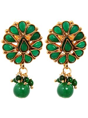 Faux Emerald Earrings