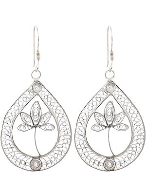 Sterling Filigree Flower Earrings
