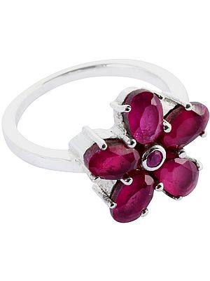 Faceted Ruby Ring