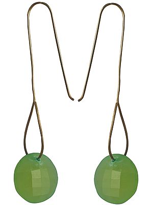Faceted Green Chalcedony Earrings