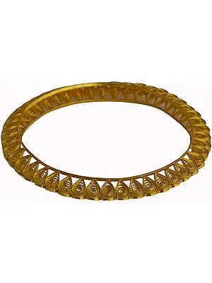 Gold Plated Bridal Bangle of Sterling Silver