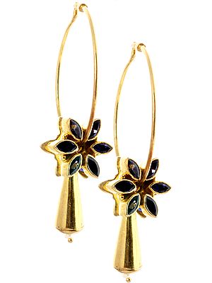 Faceted Iolite Gold Plated Earrings
