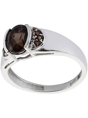 Faceted Smoky Quartz Ring | Sterling Silver Jewelry