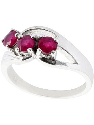 Faceted Ruby Ring