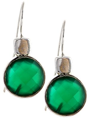 Faceted Green Onyx Earrings