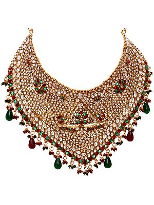 Faux Ruby and Emerald Polki Bridal Choker