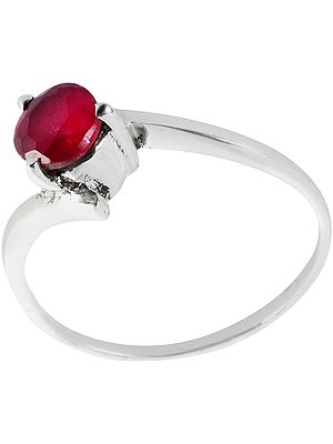 Faceted Ruby Ring
