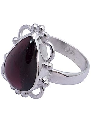 Garnet Teardrop Ring