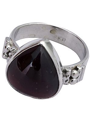 Garnet Expanded Teardrop Ring (Mixed Band)