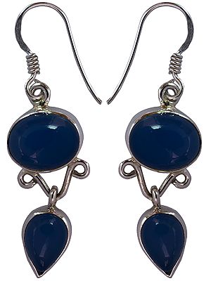 Sterling Silver Blue Chalcedony Earrings