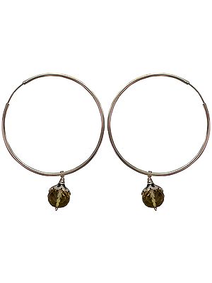 Faceted Lemon Topaz Hoop Chandeliers