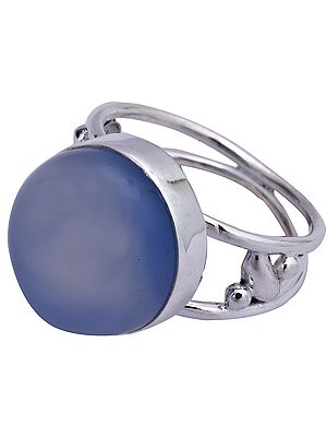 Blue Chalcedony Round Ring