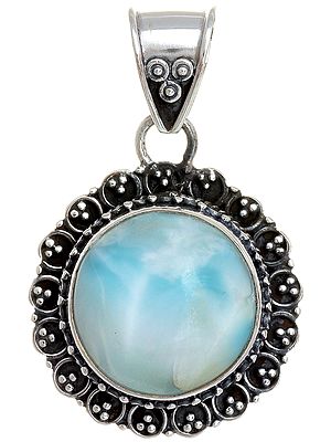 Larimar Round-Shape Pendant