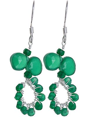 Faceted Green Onyx Earrings
